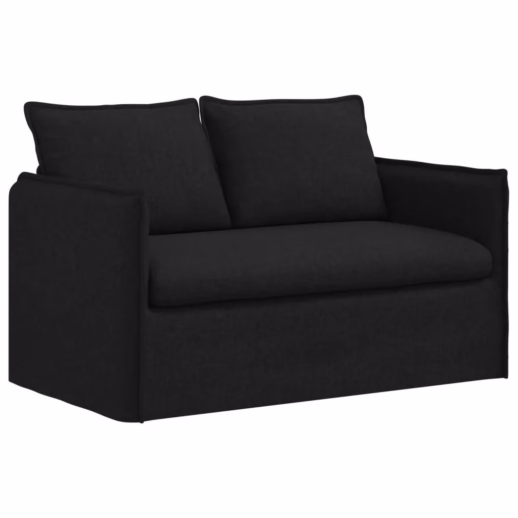 vidaXL Divano Moderno Nero in Tessuto con Struttura in Metallo L: 136 cm, P: 82 cm, H: 85 cm – 2