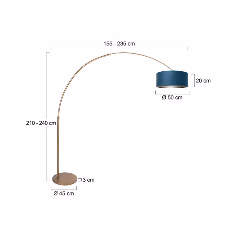 Steinhauer Lampada ad arco Sparkled Light, dimmerabile, Bronzo / Ottone antico, Soggiorno / Sala da pranzo, Metallo, Moderno, Lampada da terra