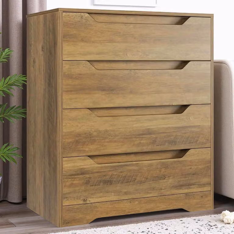 Comodino o mobiletto contenitore con 4 cassetti, dimensioni 69x39x82 cm, colore marrone