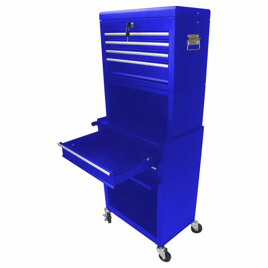 Carrello portautensili WISHDOR in acciaio con 6 cassetti e serratura, blu, L: 100,0 cm, P: 37,5 cm, H: 71,8 cm – 2