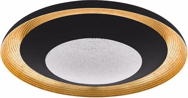 Plafoniera Moderna Canicosa 2 Policarbonato Nero Luce Led Integrato 24,5W