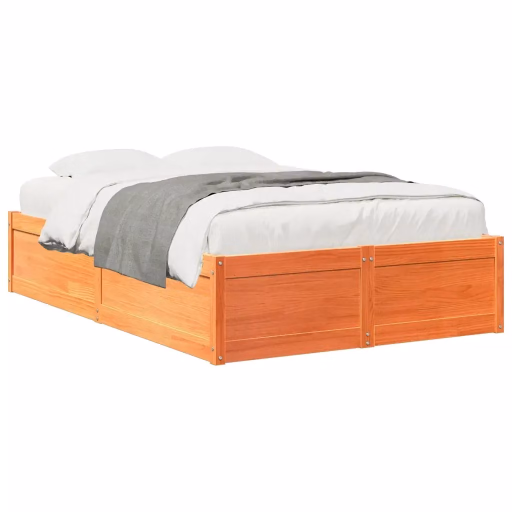 Letto moderno in legno di pino color marrone cerato vidaXL L/P: 120 x 200 cm – 2