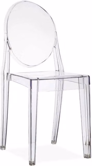 Sedia Louvre in policarbonato trasparente lucido L: 49 cm, P: 36 cm, H: 90 cm