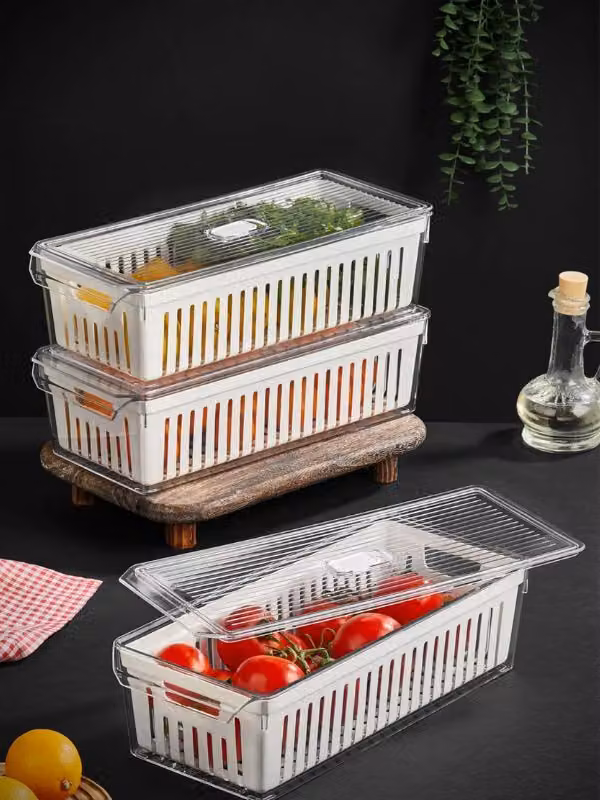 Hermia Concept, PZR-016, Set di contenitori (3 pezzi), Bianco, 100% PLASTICA, 37 x 16,4 x 10,3 cm