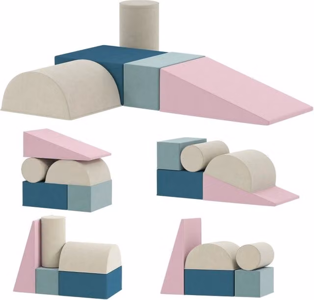 Gioco di arrampicata per bambini piccoli con copertura rimovibile, set da gioco per interni per gattonare e scivolare