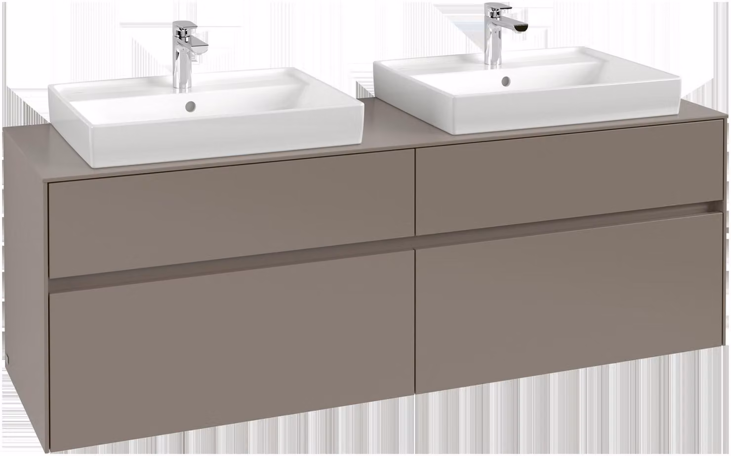 Villeroy & Boch Collaro Meuble sous-lavabo, pour 2 lavabos, avec éclairage, 1600x548x500mm, C024B0AF, C024B0AF