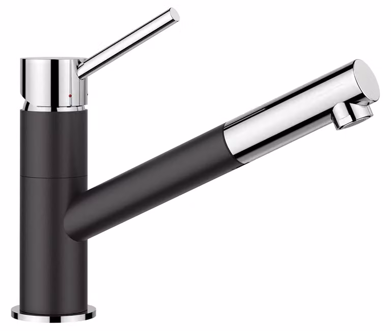 BLANCO KANO-S miscelatore da cucina a bassa pressione argento granito nero/cromo tubo flessibile spray