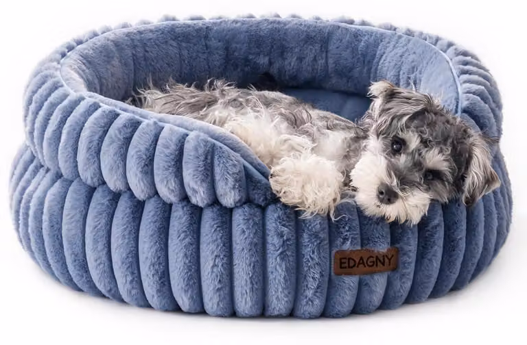 Cuccia rotonda per animali domestici, colore blu, taglia M