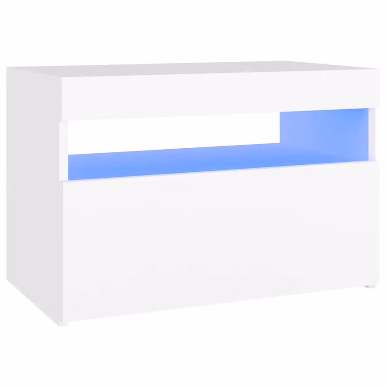 vidaXL Mobile Porta TV Moderno con Luci LED Integrate Bianco L: 60 cm, P: 35 cm, H: 40 cm