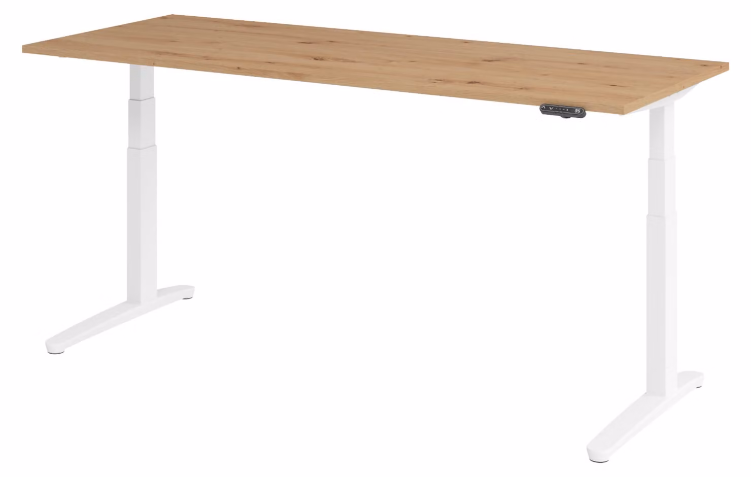 Scrivania elettrica bümö modello XBHM - Finitura: Noce Canaletto, Struttura: Bianco, Dimensioni: 200 x 80 cm