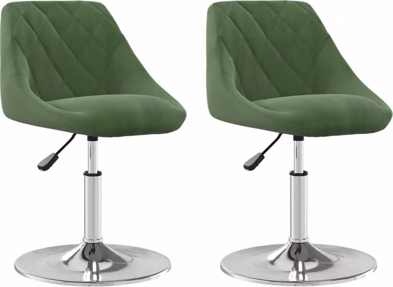 Sedie da Pranzo Girevoli 2 pz Verde Scuro in Velluto