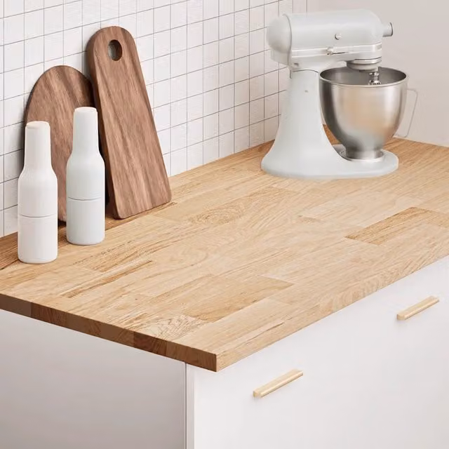 Piano di Lavoro per Cucina o Bagno vidaXL in Legno Massello di Rovere Rustico, L: 120 cm, P: 63,5 cm, H: 2,7 cm