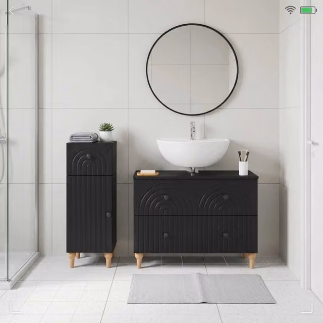 Set di Armadi da Bagno da 2 Pezzi ALKMAAR Nero 3417667