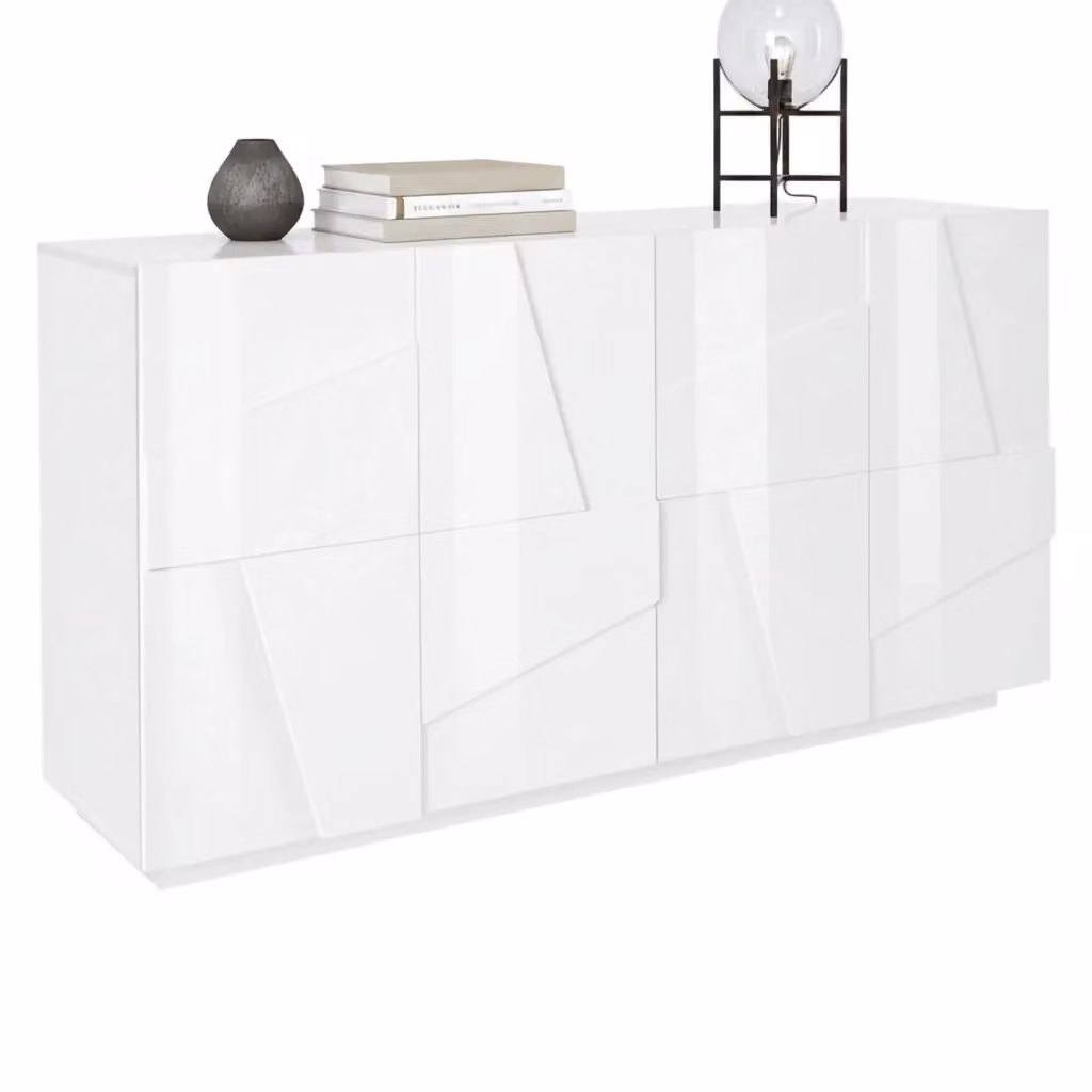 Credenza moderna Augusto DMORA Bianco lucido L: 162 cm, P: 44 cm, H: 86 cm – 2