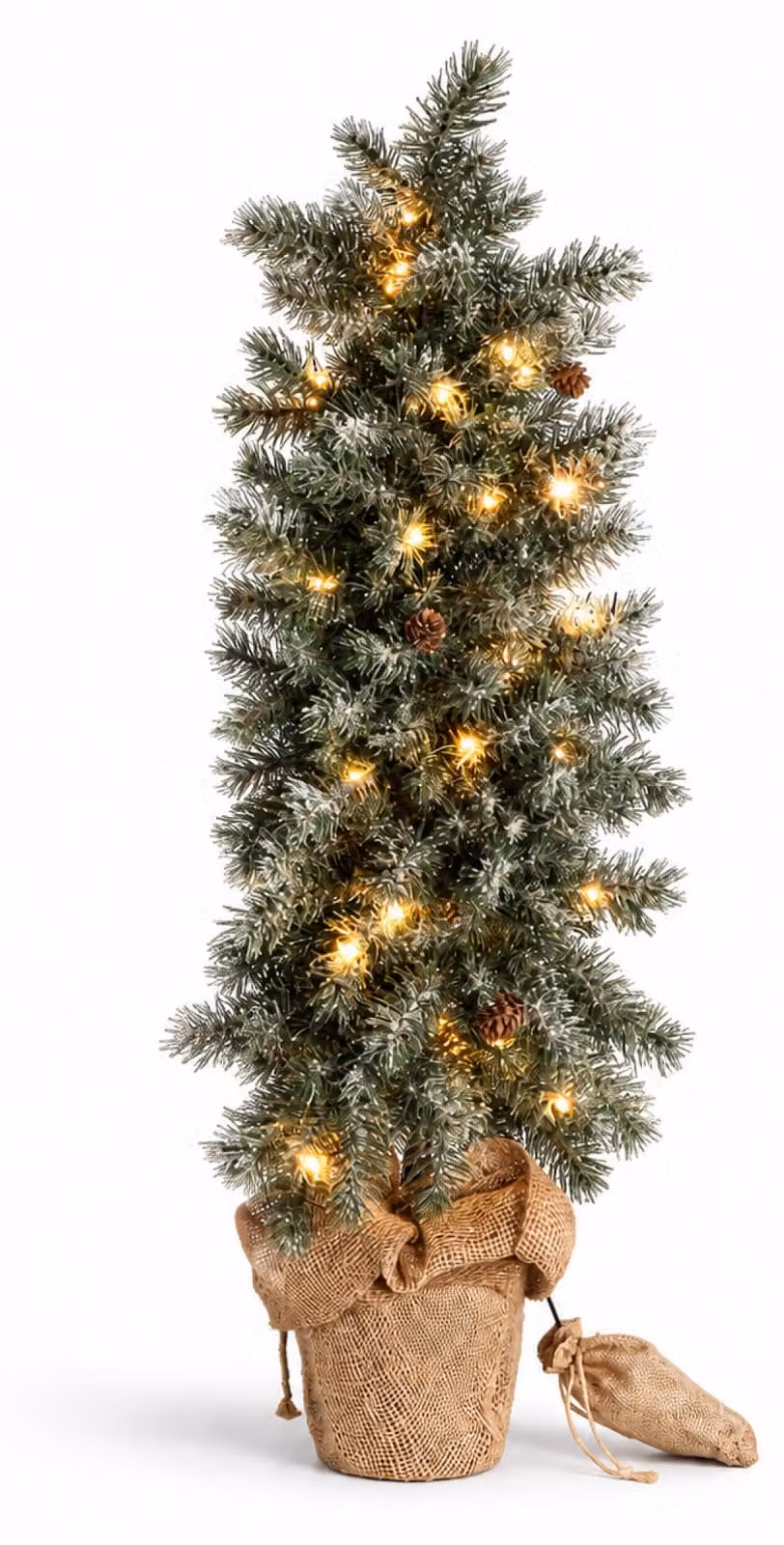 Aga Albero di Natale artificiale in vaso 85 cm innevato con illuminazione LED