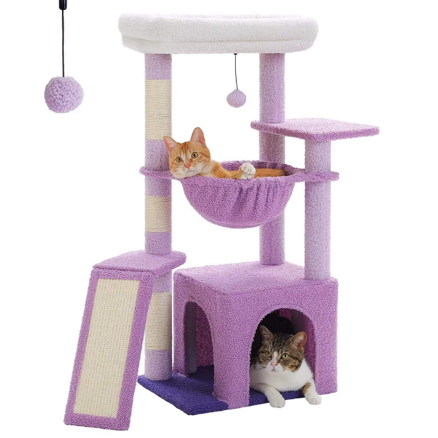 Albero per gatti, amaca spaziosa, tiragraffi in sisal stabile, AMT0271PP, L