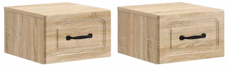 Mobiletto da notte a muro 2 pcs Rovere Sonoma 34,5 x 33 x 20 cm
