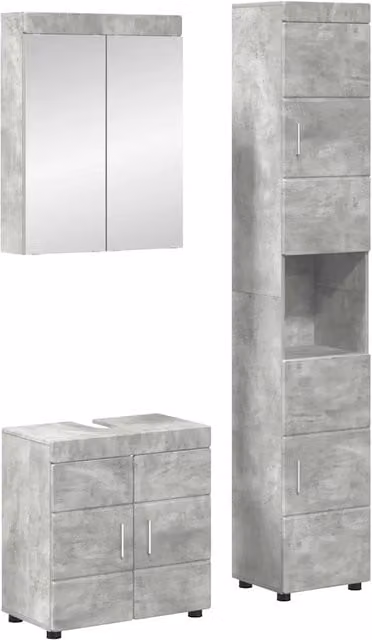 Set di mobili per il bagno TULUM 3 pz Grigio cemento 3398037
