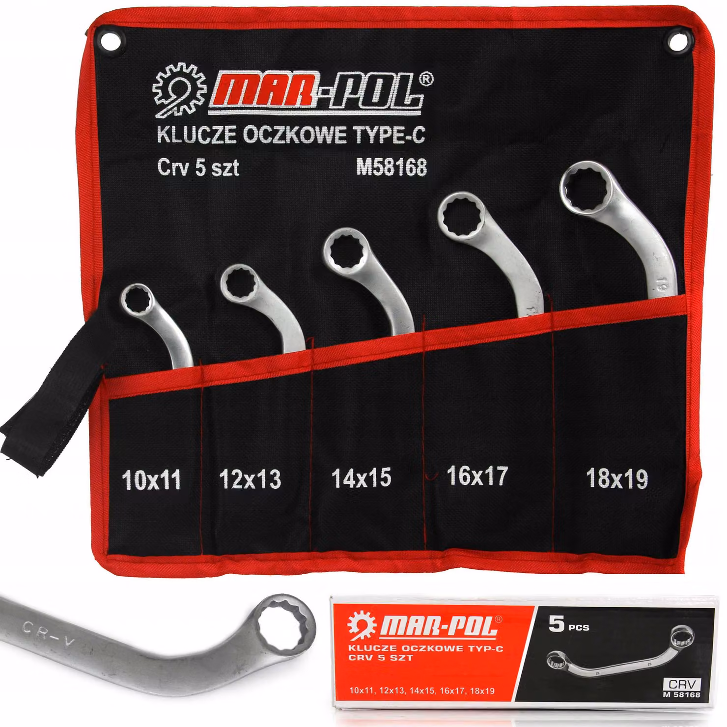 MAR-POL Chiavi a occhio 5pcs 10-19mm M58168