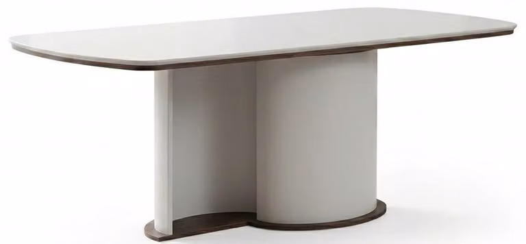 Tavolo da pranzo moderno, bianco, grande, rettangolare, elegante