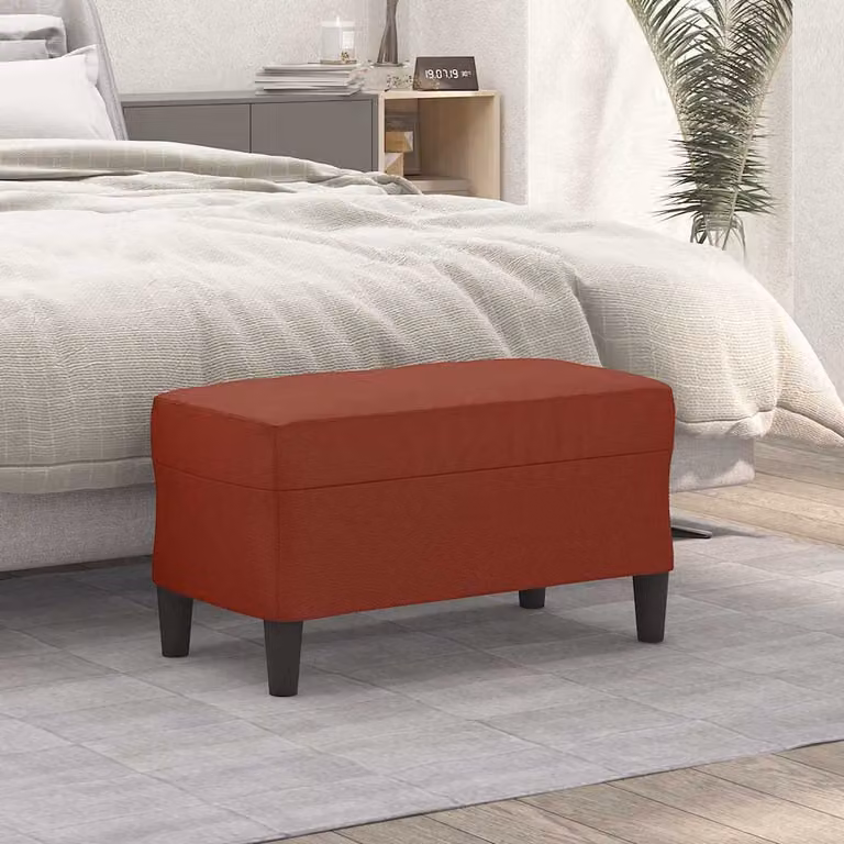 Panca vidaXL in similpelle rosso vino, design moderno per soggiorno o camera da letto, L 70 cm x P 35 cm x H 41 cm