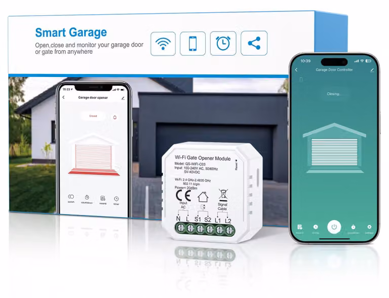 Apertura automatica per garage, modello intelligente, wireless - Tensione: 240 Volt - Corrente: 10 Ampere - Corpo in plastica - Adatto per uso domestico