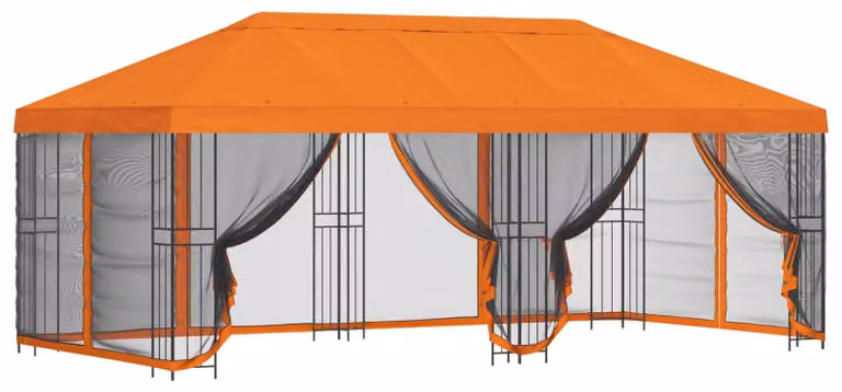 Gazebo con pareti laterali 6 x 3 m Arancione