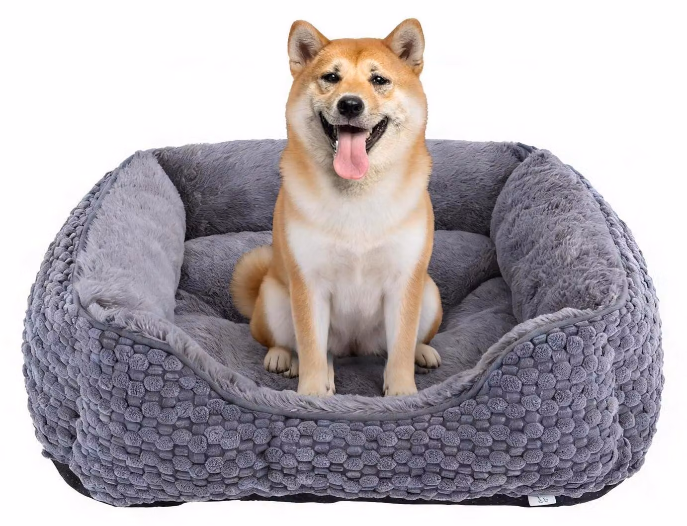 Cuccia per cani in peluche, grande, color grigio scuro, dimensioni 76 x 61 x 23 cm, lavabile in lavatrice, antiscivolo