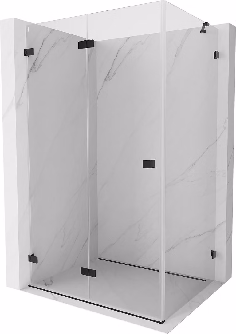 Mexen Lunar-F cabina doccia pieghevole sinistra 95 x 80 cm, trasparente, nero - 836-095-080-70-00-L