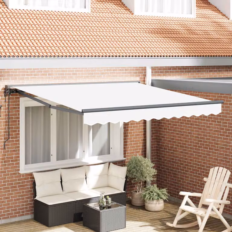 Tenda da sole semi-cassonetto vidaXL in alluminio e poliestere, Bianco, L: 300 cm