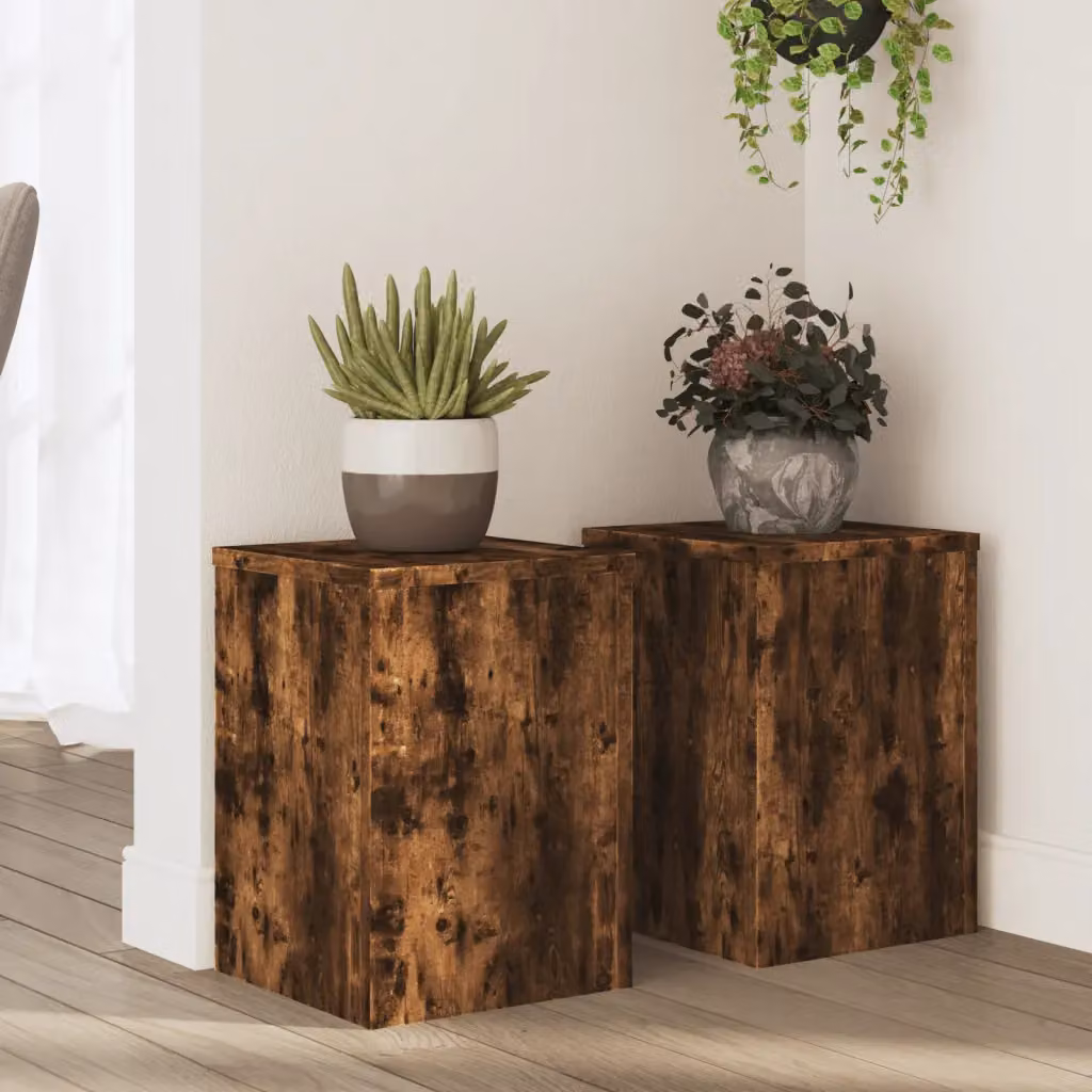 Set di 2 supporti per piante vidaXL in legno marrone L/P/H: 25 x 25 x 35 cm