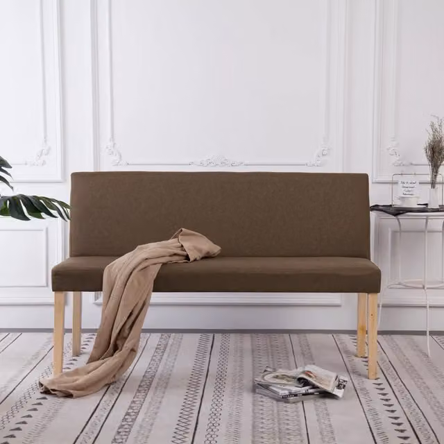 Panca-Sgabello 139,5 cm Marrone in Poliestere