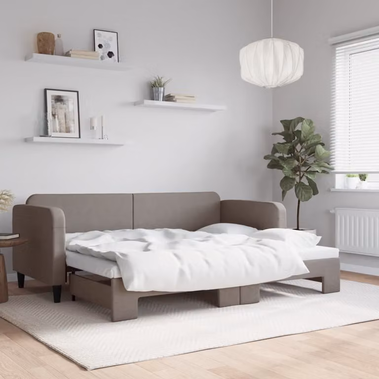 Maison Exclusive - Divano letto estraibile color taupe 80x200 cm in tessuto