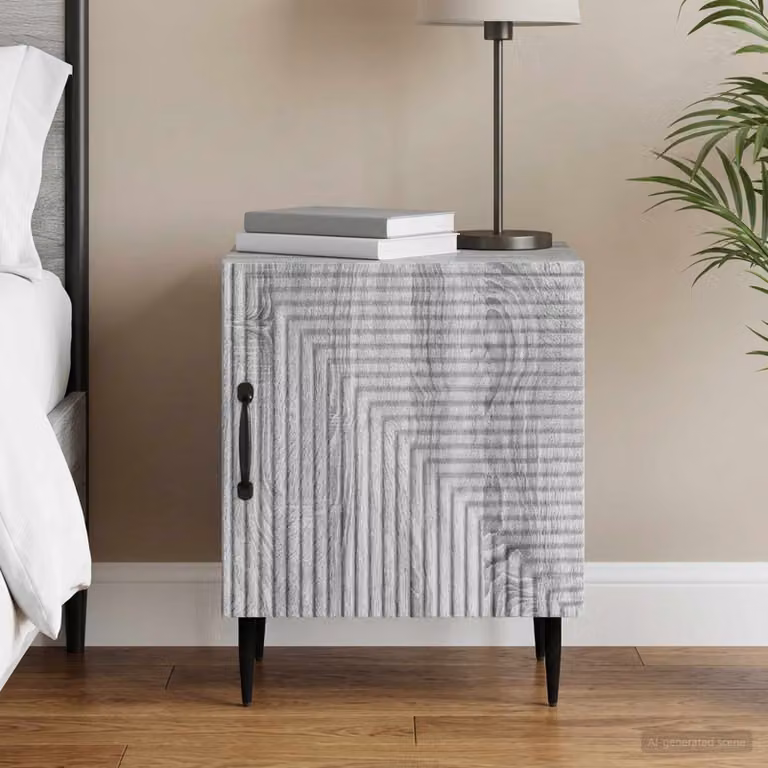 vidaXL Armadio da Notte Moderno Grigio L: 43 cm, P: 34,5 cm, H: 50 cm