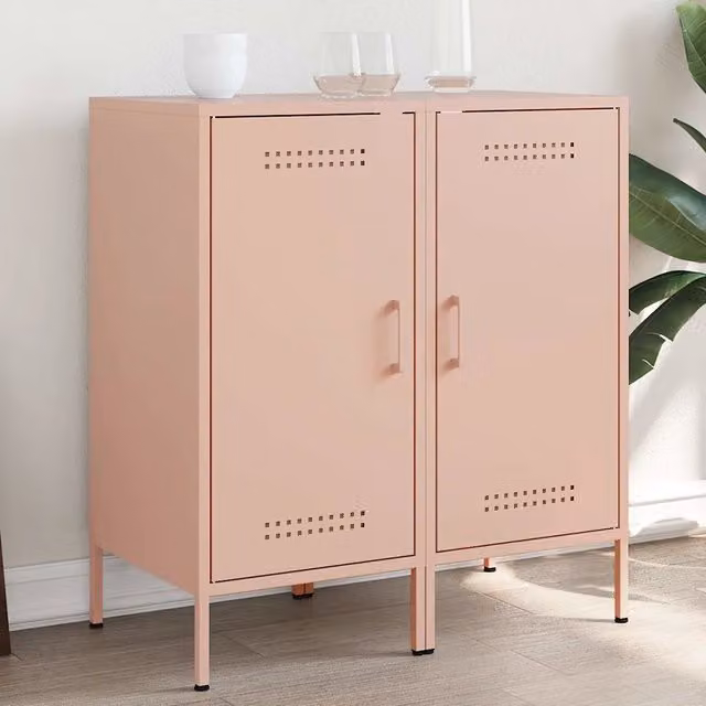 Credenze 2 pz Rosa 36x39x79 cm in Acciaio 843015