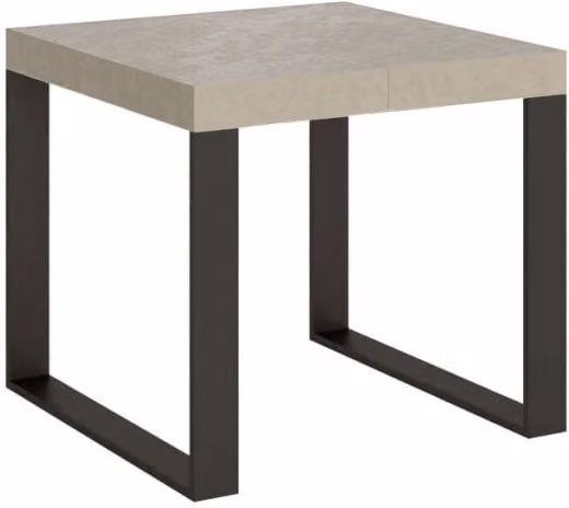 Tavolo allungabile Itamoby Tekno Premium Cashmere beige con gambe antracite L/P: 90 x 90 cm, estensibile fino a 246 cm