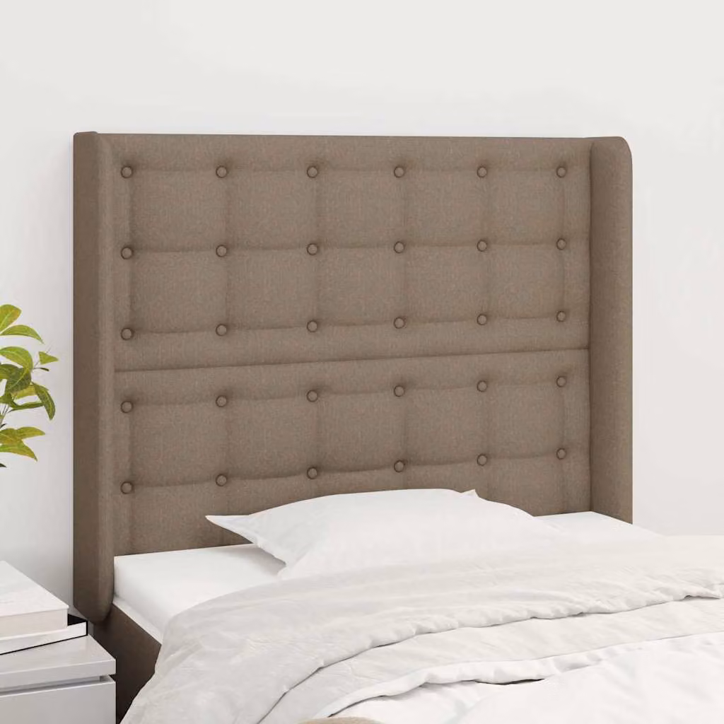 Testiera ad orecchio vidaXL in tessuto beige L: 103 cm, P: 16 cm, H: 118-128 cm