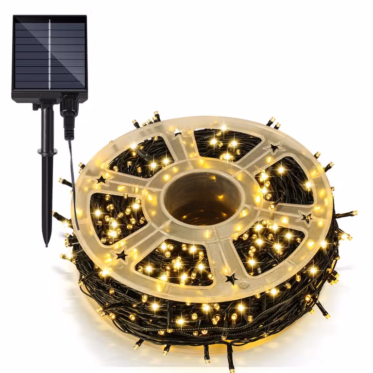 Izrielar LED luci solari fata 100M 1000LEDs con 8 modalità per festa giardino interno e decorazione di Natale illuminazione decorazione, bianco caldo
