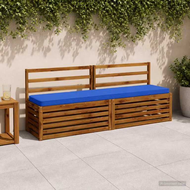 Cuscino per panchina vidaXL VUGHT in poliestere blu reale con rivestimento rimovibile e resistente ai raggi UV
