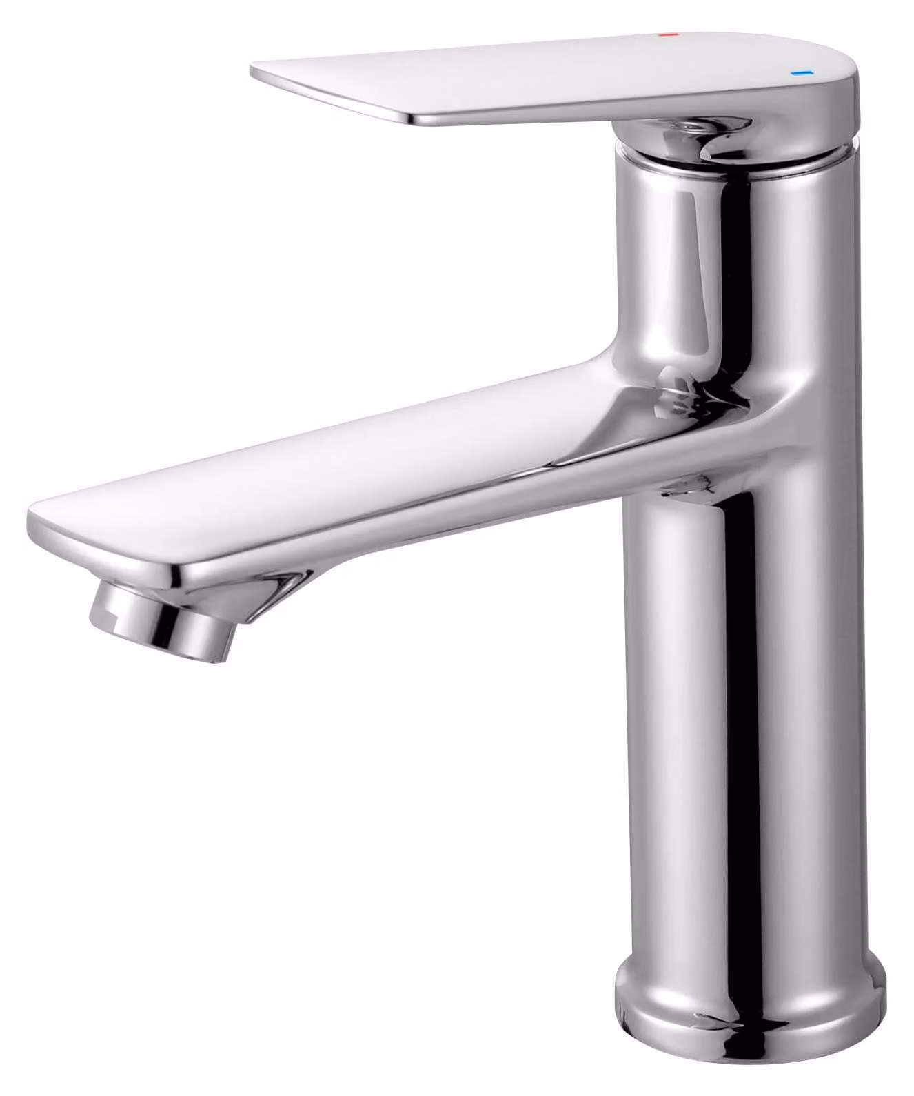 Miscelatore monocomando per lavabo, finitura in nichel spazzolato, con un foro, per il bagno