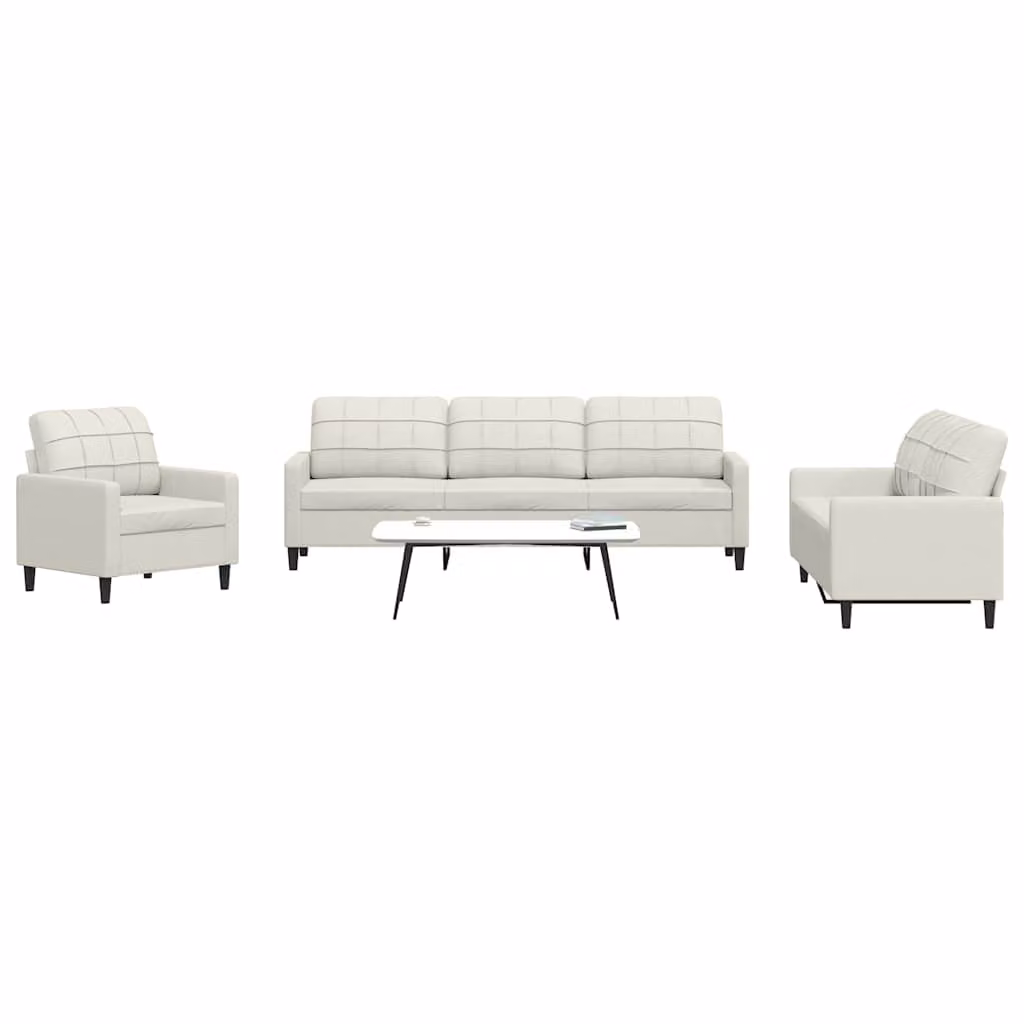 Set di divani 4 pezzi vidaXL in velluto beige con cuscini e pouf per soggiorno
