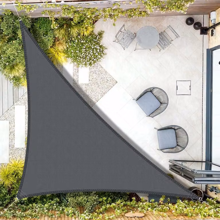 Telo ombreggiante triangolare, dimensioni 3x3x4,25 metri - Poliestere impermeabile - Colore antracite