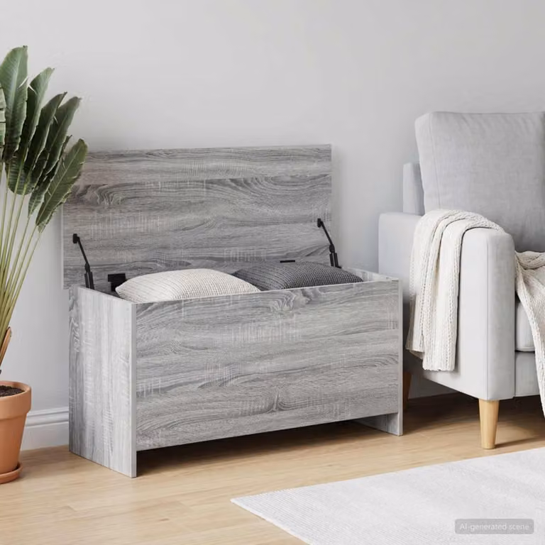 Cassa di stoccaggio moderna vidaXL in legno Sonoma grigio L/P/H: 100 x 40 x 50 cm