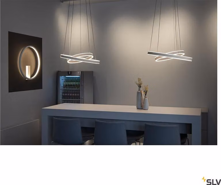 SLV 1004766 Lampada a sospensione LED bianca, con dimmerazione regolabile (aumento/diminuzione della luminosità) e interruttore di temperatura di colore (CCT) a 2700/3000K