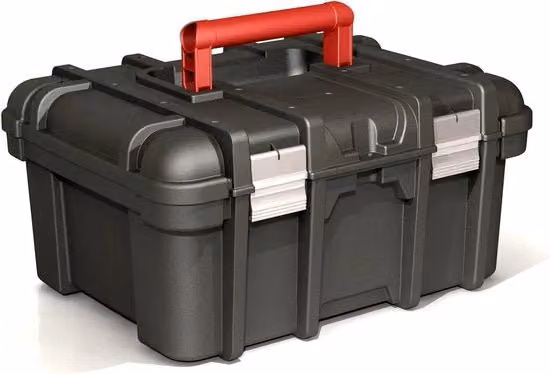 Cassa degli strumenti in plastica nera con inserti, capacità extra grande, L: 419 cm, P: 327 cm, H: 205 cm