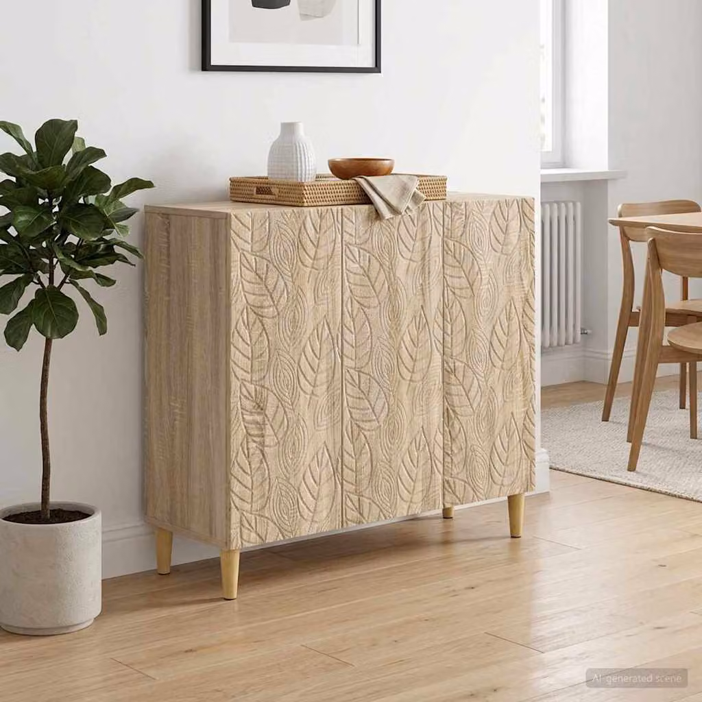 Credenza vidaXL in Rovere Sonoma e Legno Ingegnerizzato, L 89 x P 34,5 x H 80 cm