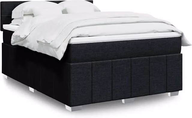 Giroletto a Molle con Materasso Nero 140x190 cm in Tessuto 3289365