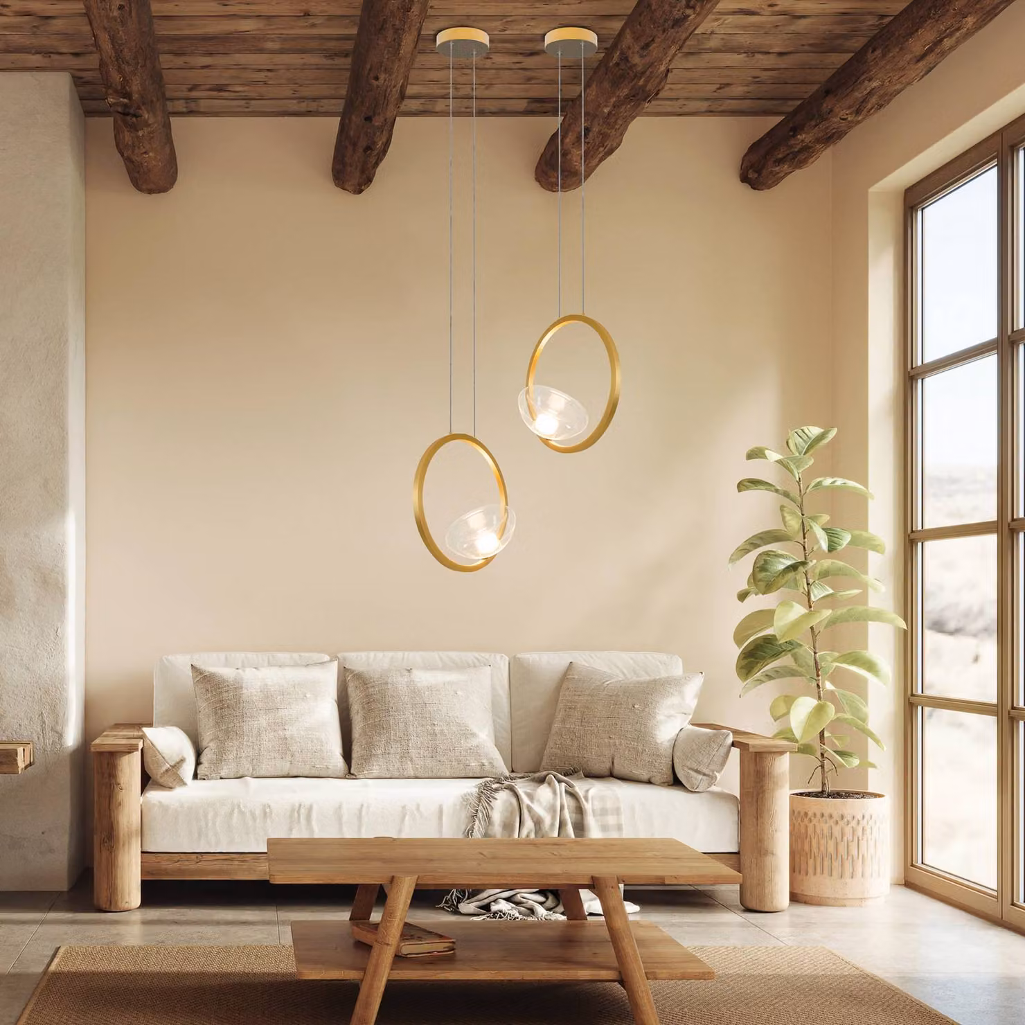Zambelis Lampada a sospensione 23028, dimmerabile, Ottone / Oro, Soggiorno / Sala da pranzo, Alluminio, Moderno, Lampada a sospensione