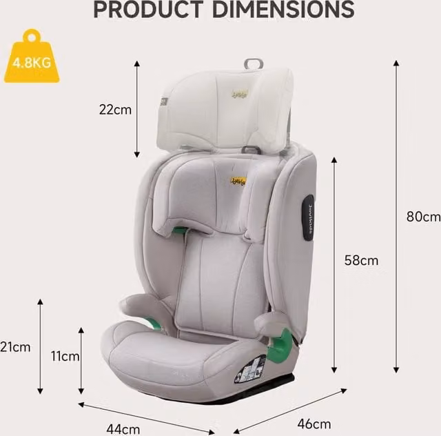 Seggiolino auto i-Size R129 per bambini 100-150 cm, 3,5-12 anni, con schienale e poggiatesta regolabile
