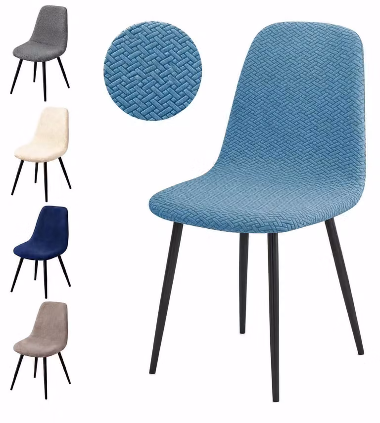 Set di 6 coprisedie lavabili, adatti per sedie da pranzo, color turchese